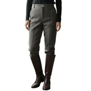 CLAUDE MONTANA Italy Vintage Gray Wool  Stirrup Pants Pockets Size 4